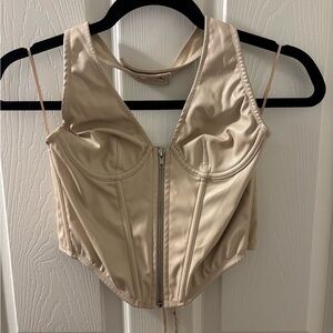 Urban Outfitters Beige Leather Bustier